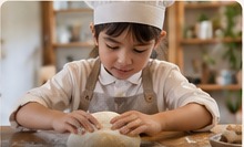Child taking part in a baking activity